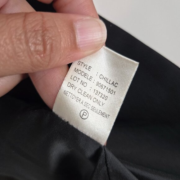 Theory Black Wool Open Front Short Vest Menswear Inspired Women's Size 8 - Picture 9 of 9